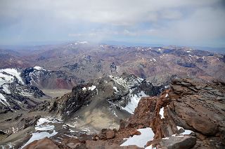 49 Cerro Ameghino With Cerro del Tambillo In Distance From Aconcagua Summit 6962m.jpg